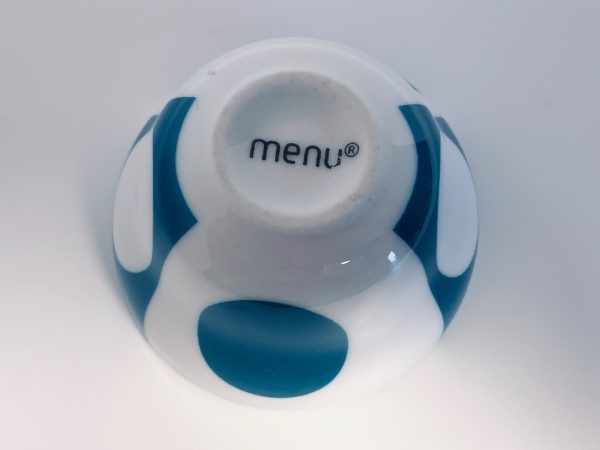 Afbeelding van de Verner Panton Menu eierdopje blauw groen die in deze advertentie wordt aangeboden.