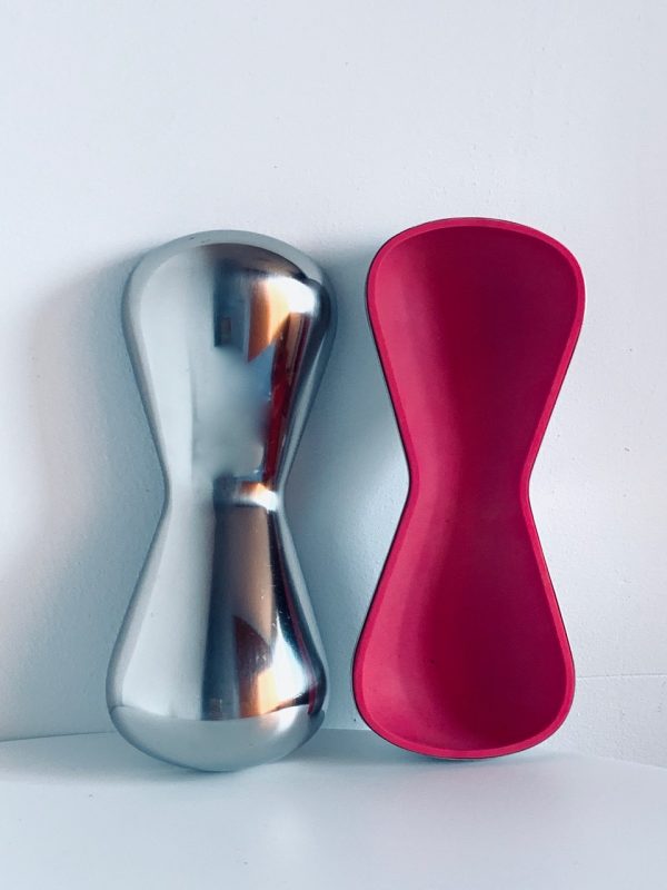 Afbeelding van de Georg Jensen Spinbox met roze inleg die in deze advertentie wordt aangeboden.