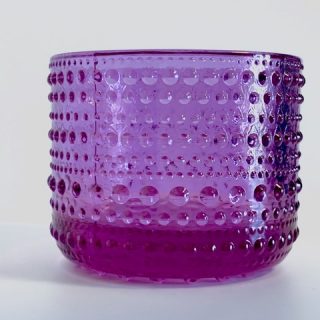 Image of the Iittala Kastehelmi Amethyst candlestick offered in this advertisement.
