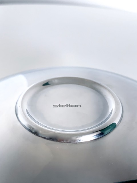 Stelton 450 11 in Stockholm Bowl Diameter 200 Small Aluminium and Fired Aquatic Case 21 x 8 x 21 cm 